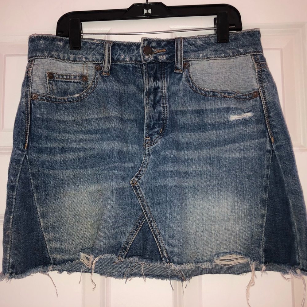 American Eagle Multi-Blue Jean Skirt